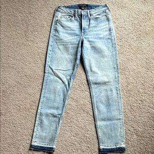 Women's Avery & Co Acid Wash Denim Light Blue Jeans Pants Boho Chic High Waist